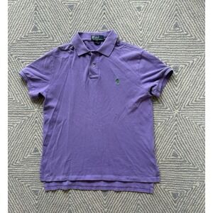 Polo by Ralph Lauren Custom Fit Polo Shirt - Purple w/ Green Horse - M‎